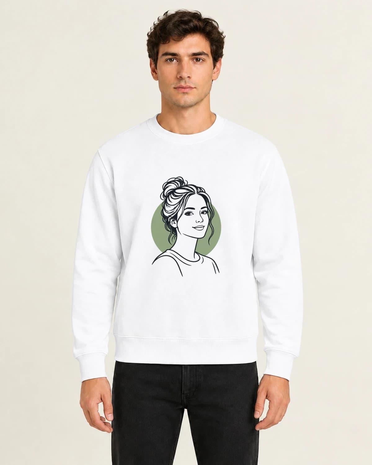 Familiar Face Quiet Ink, men's 260gsm White; illustrative styling