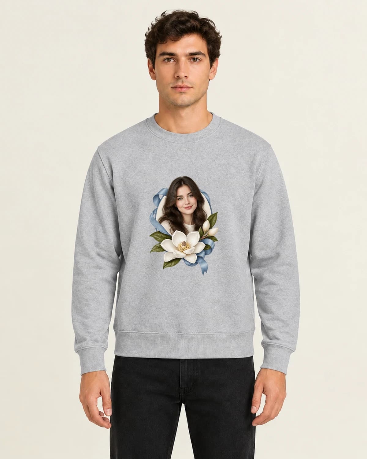 Magnolia Memory Fold, men's 260gsm Gray; illustrative styling