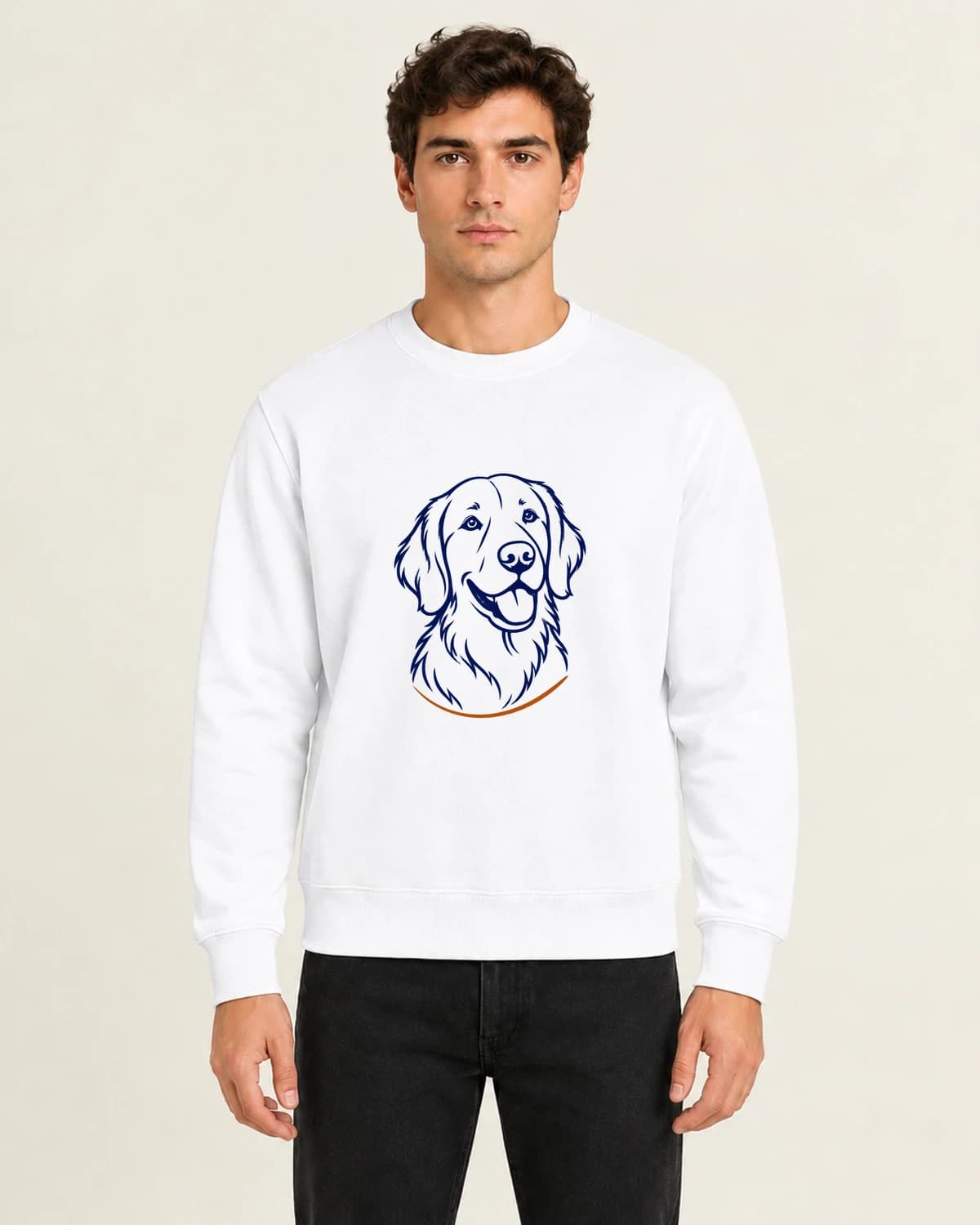 Remembered Dog Ink, men's 260gsm White; illustrative styling