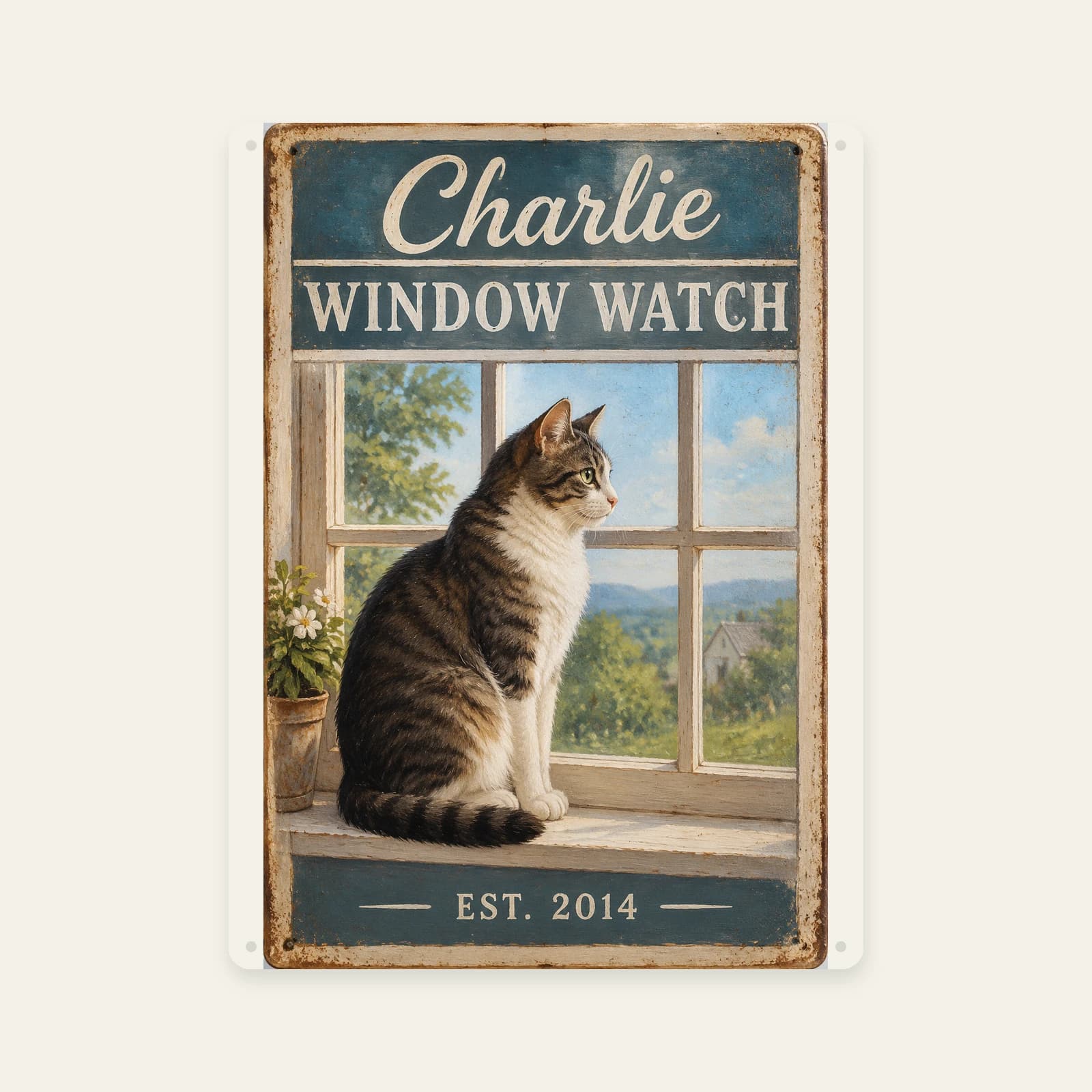 Custom 12 × 16 in Large portrait Tin Sign - View 1
